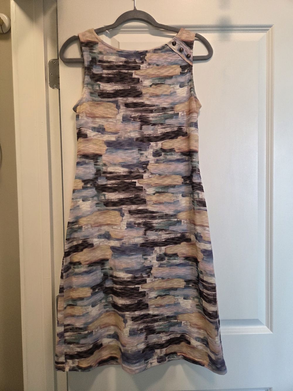 Papillon Blanc Abstract Print Sleeveless Midi Dress Size Small